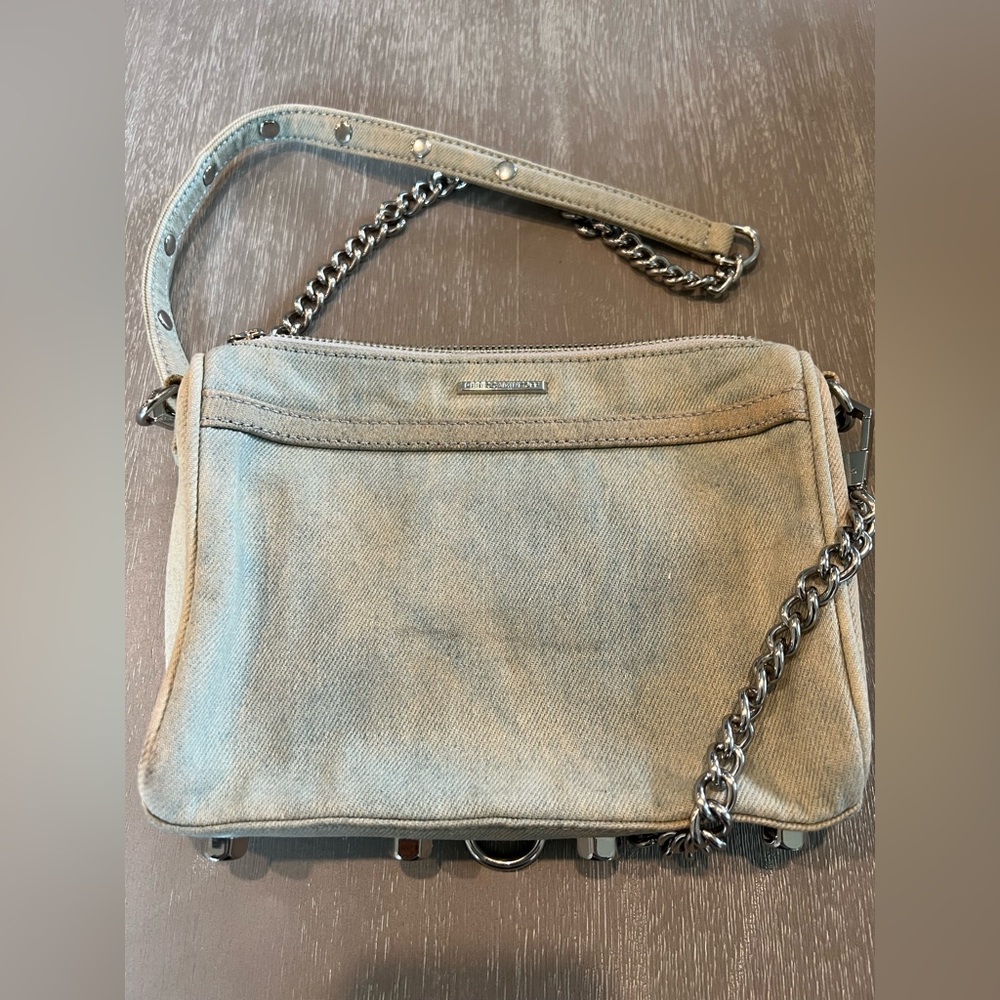 Rebecca Minkoff Mini MAC light denim patches crossbody purse Chain Strap Bag. - Picture 7 of 16